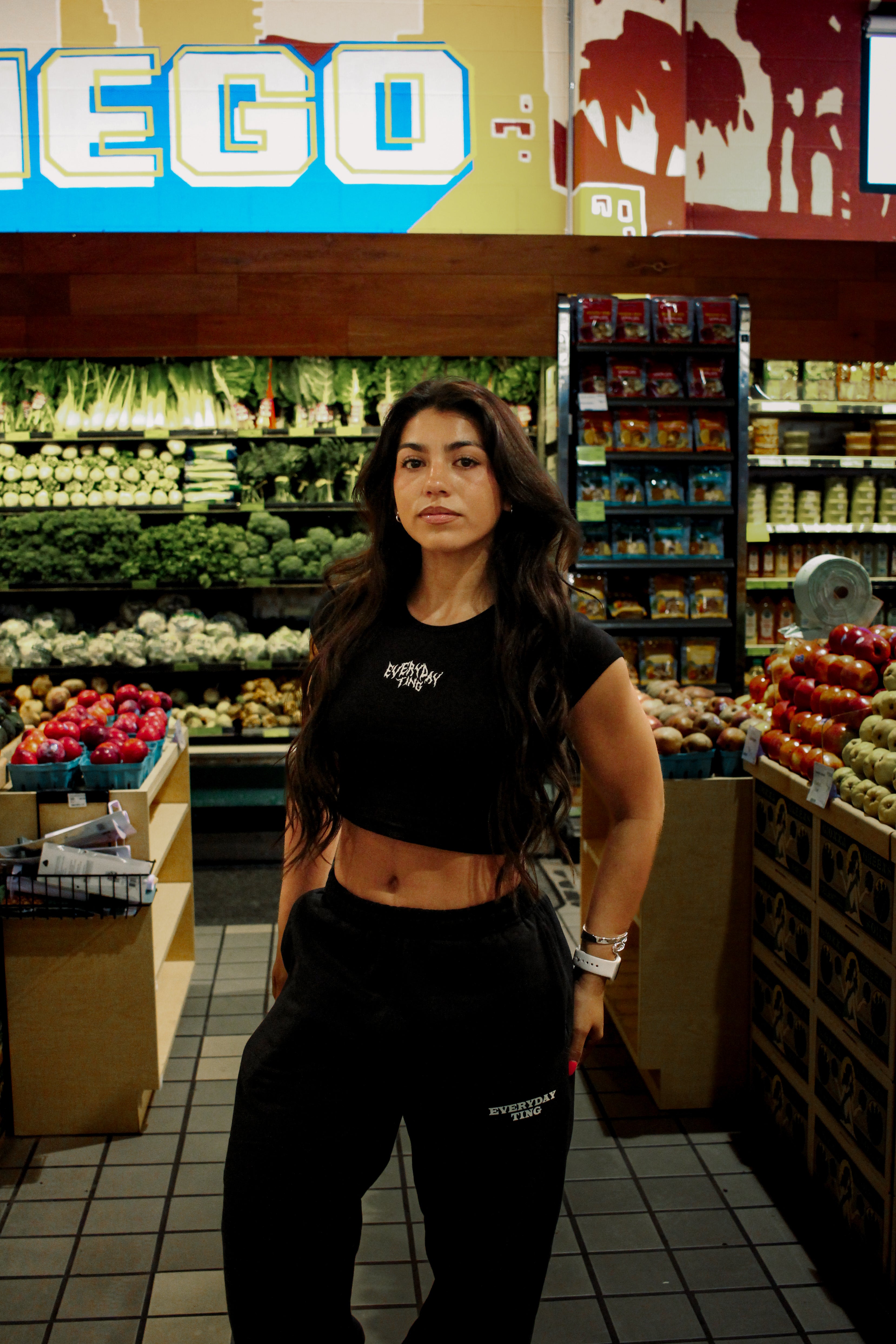 Grunge Cap Sleeve Crop Top